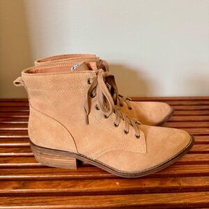 Dingo Green Acres Suede Lace Up Prairie Ankle Booties Boots Sz 10 Cottagecore